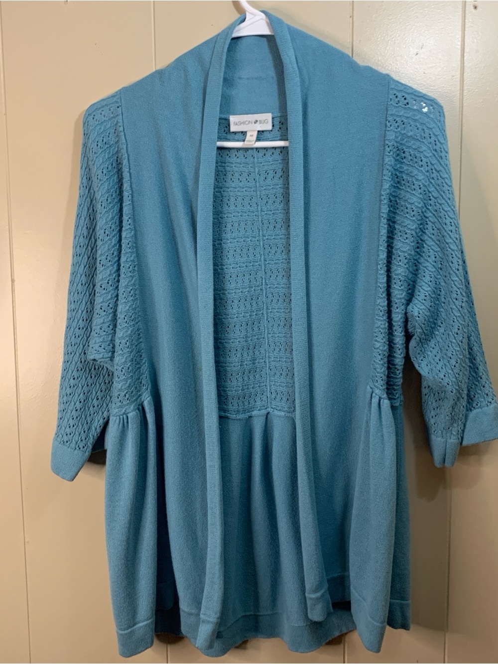 Fashion Bug Teal Open-Front Knit Cardigan Sweater